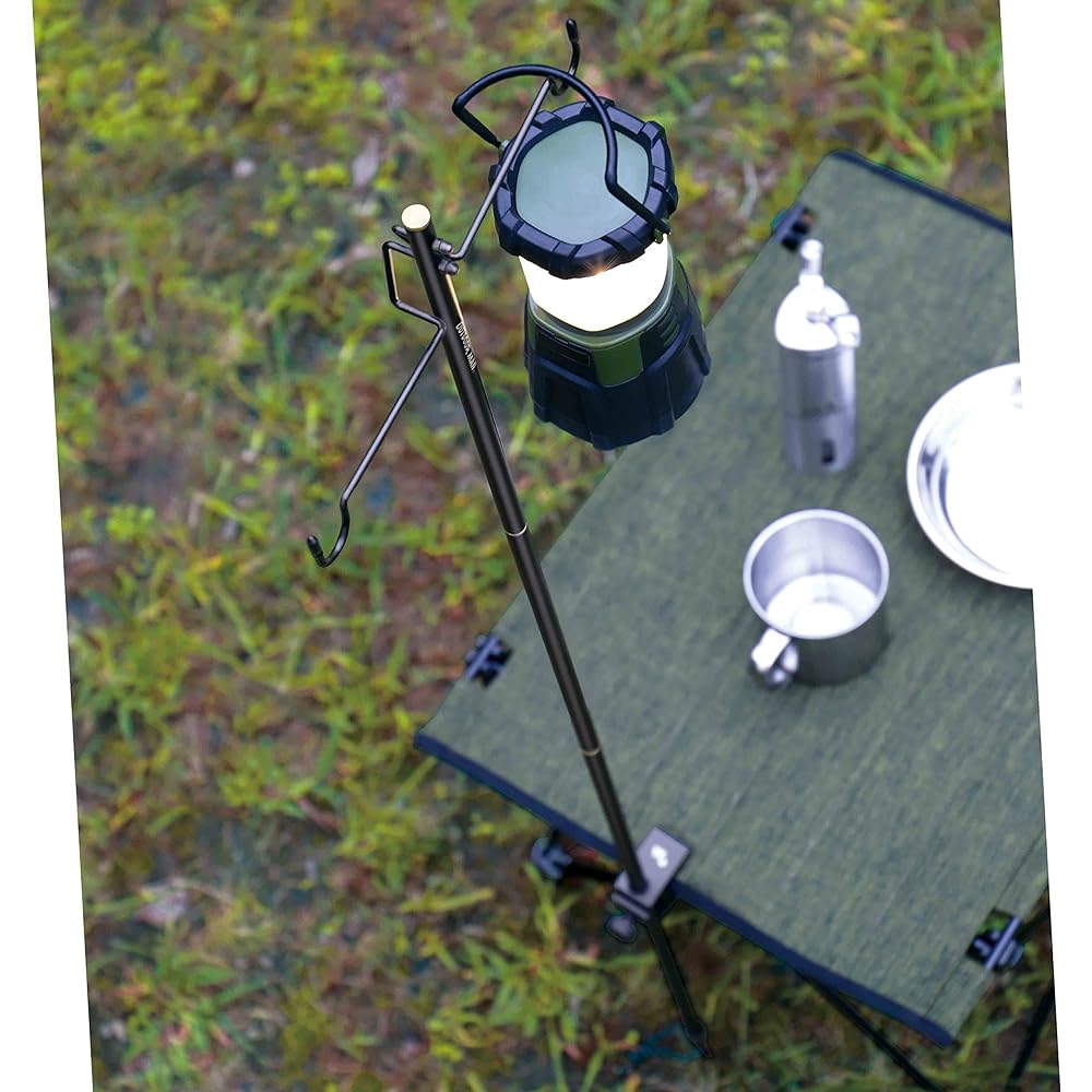 OUTDOOR MAN LANTERN STAND KOGR-005B │5 levels Height adjustable Load 1kg (2kg on both sides) Lantern stand Table stand High strength aluminum Compact Lightweight peg stand Drive-in type W hook