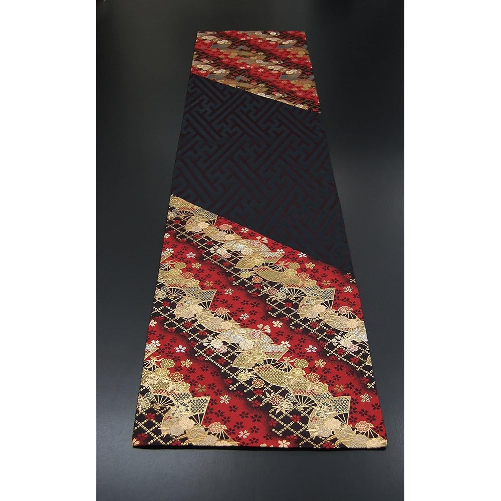 Japanese Style Kimono Table Runner, Obi, Boxed, Packaged, Popular, Great as a Gift for Overseas 120cm (Fan)