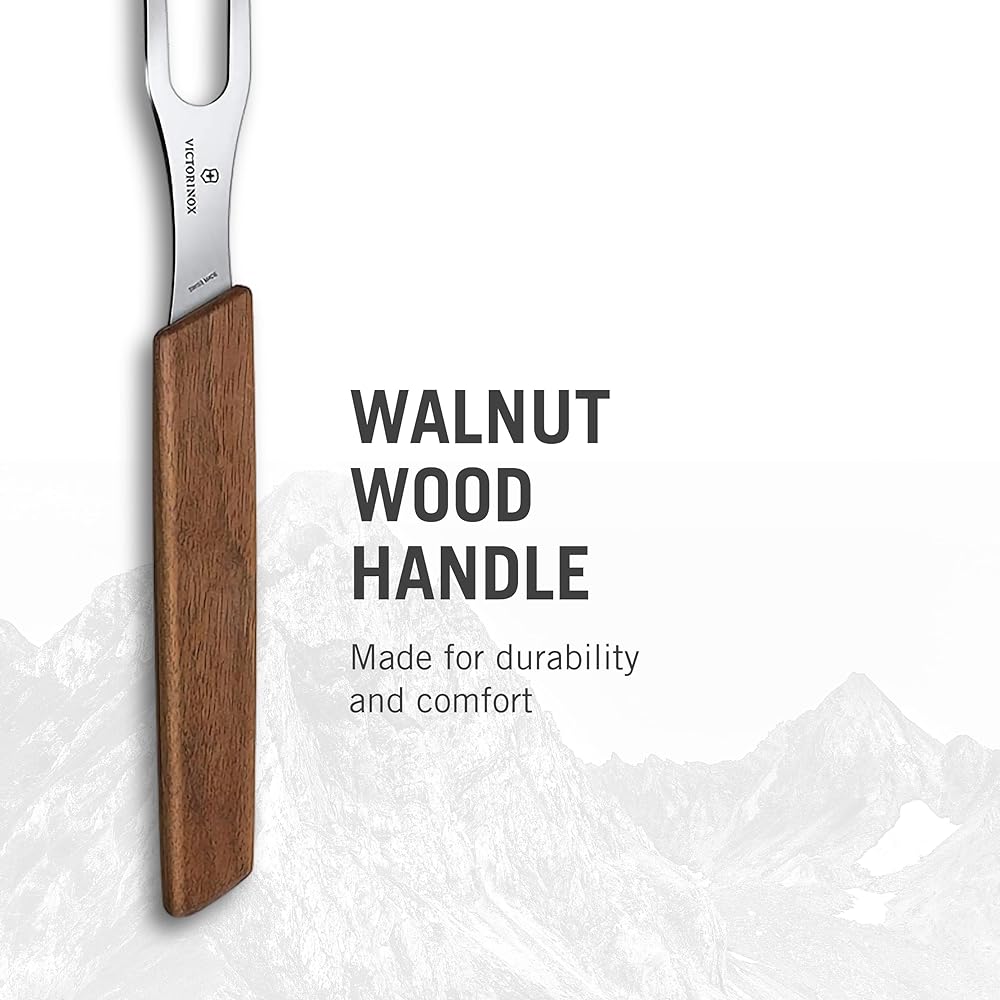 VICTORINOX Carving Fork 15cm Wood Swiss Modern Meat Beef BBQ 6.9030.15G