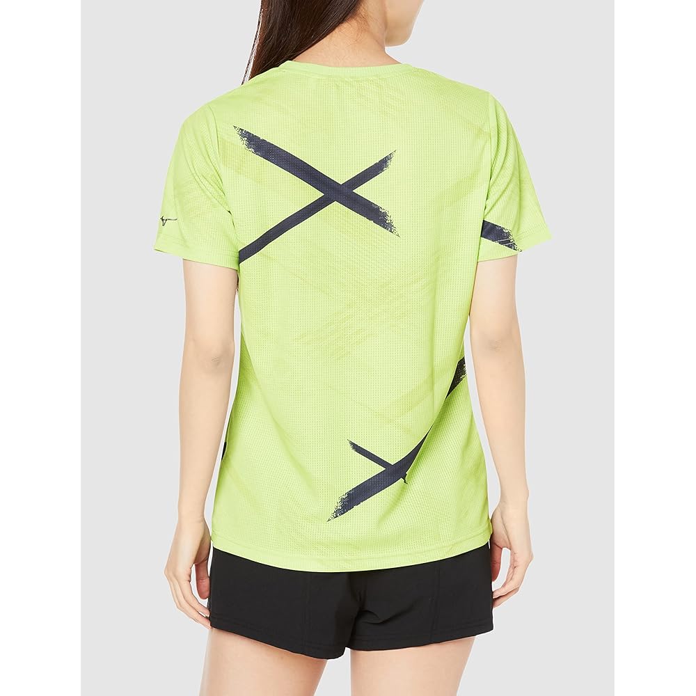 Mizuno 32MA2321 Women's Training Wear, Dry Aeroflow, Short Sleeve T-Shirt, Synergy Design, Player-linked Pattern, Highly Breathable, Sweat Absorbent, Quick Drying, Sports