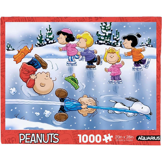 AQUARIUS Charlie Brown Christmas Skate Puzzle (1000 Piece Jigsaw Puzzle) - Glare Free - Precision Fit - Almost No Puzzle Dust - Officially Licensed Peanuts Items & Collectibles - 20x27 inches