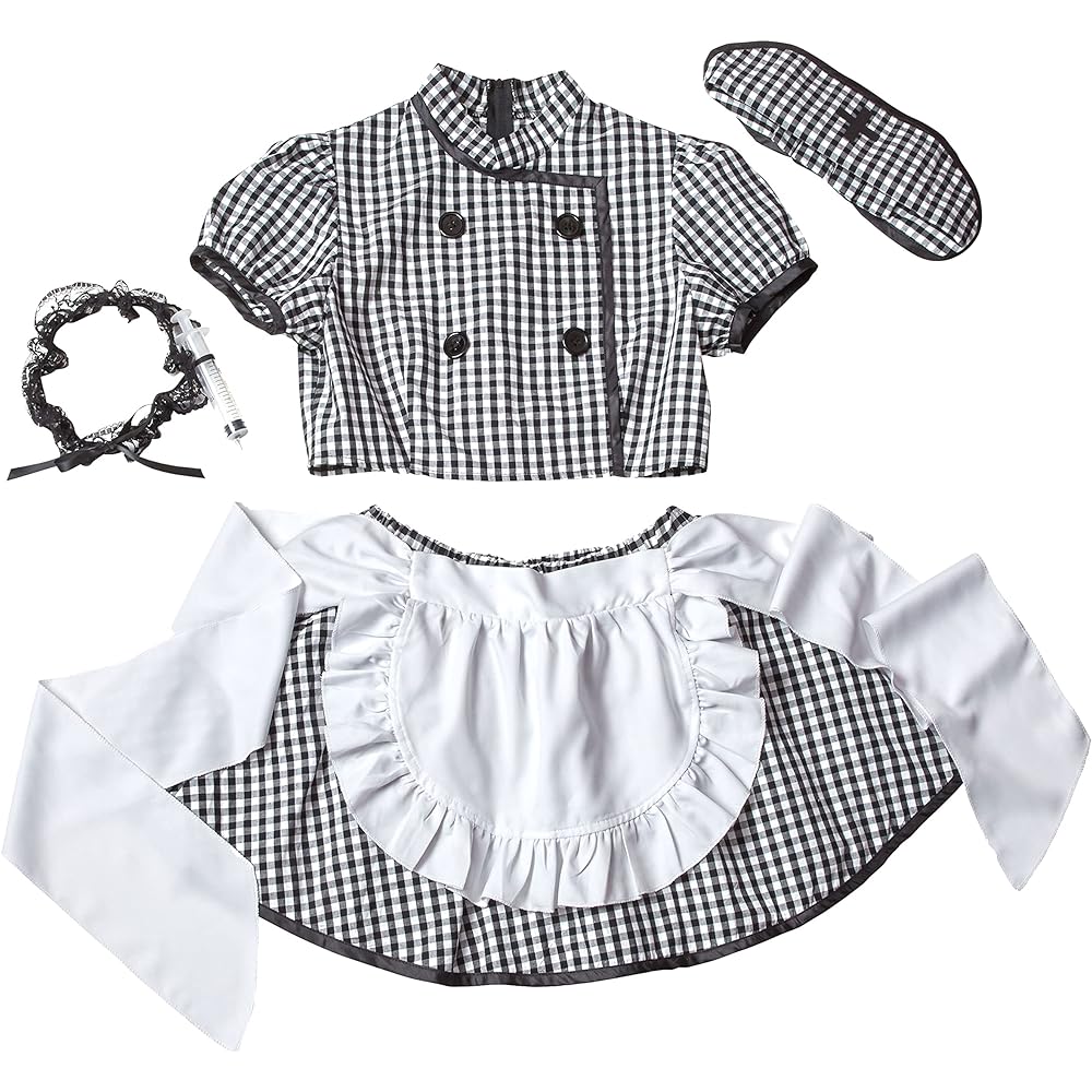 Clearstone Lyrical Palette Cosplay Halloween Checked Nurse Maid Maid Maid Clothes Nurse Nurse Clothes Checkered Women's Black Costume Fancy Dress Costume