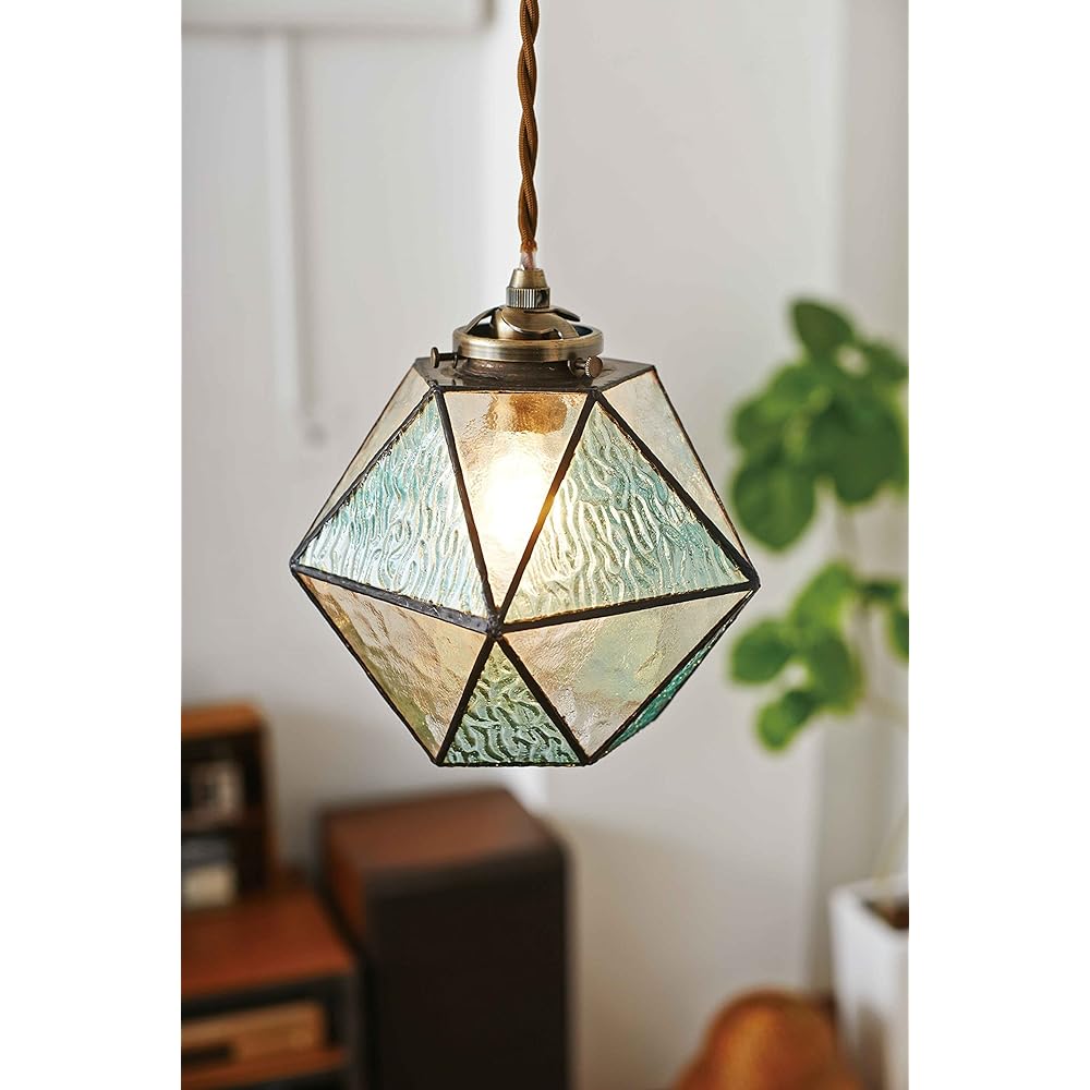 Interform Pendant Light LT-9338AM Mary's with Incandescent Bulb Amber Stained Glass Japanese Western Retro
