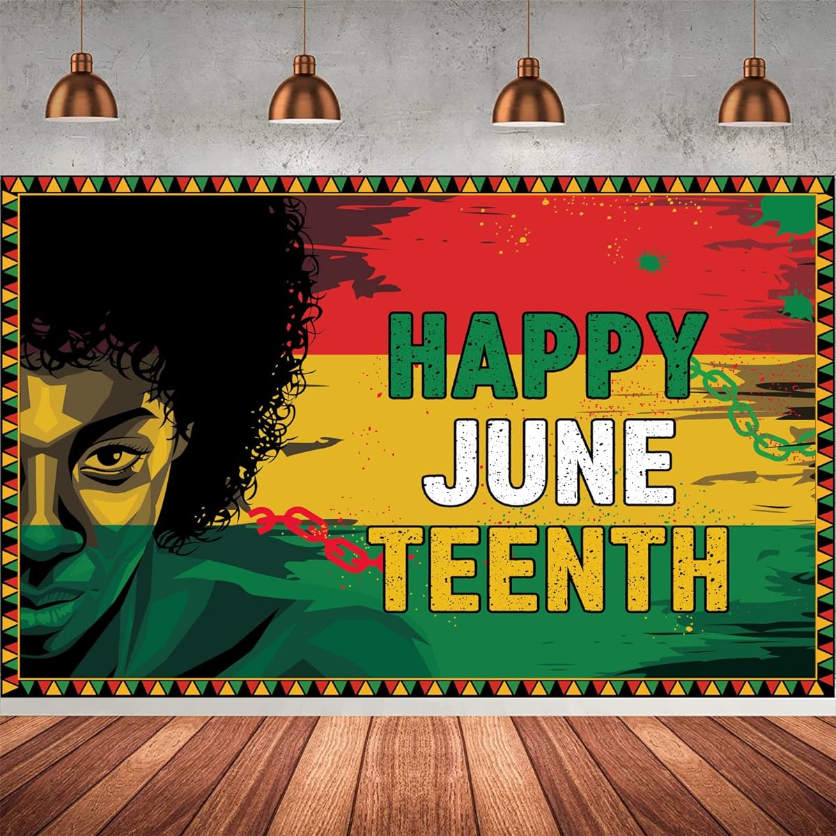 Juneteenth Day Banner Backdrop Decor, June 19, 1865 Freedom Day Party Background Banner African American Porch Garden Home Office Wall Photo Decor Supplies