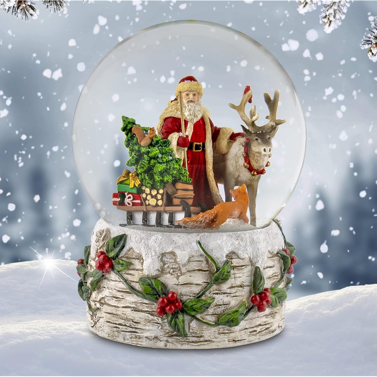 San Francisco Music Box Company 120mm Reindeer Snow Globe