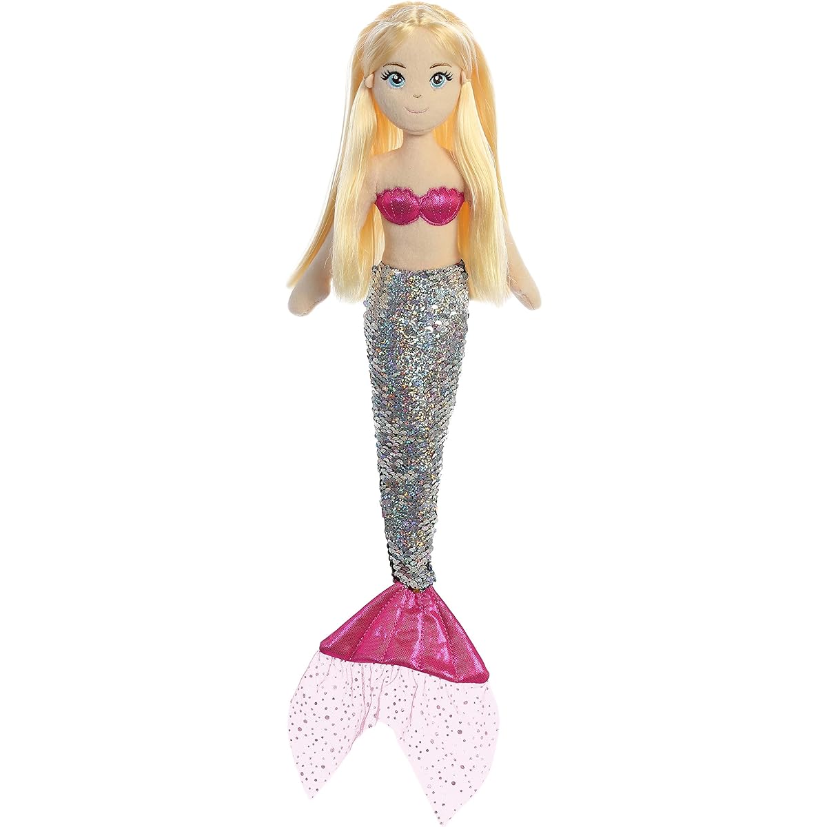 Aurora® Enchanting Ocean Sparkle™ Sequin Sparkle™ Isla Plush Toy - Imaginative Play - Magical Companion - Multicolor 18"