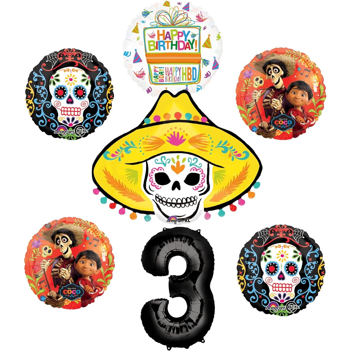 Coco Party Supplies 3rd Birthday Balloon Bouquet Decorations
