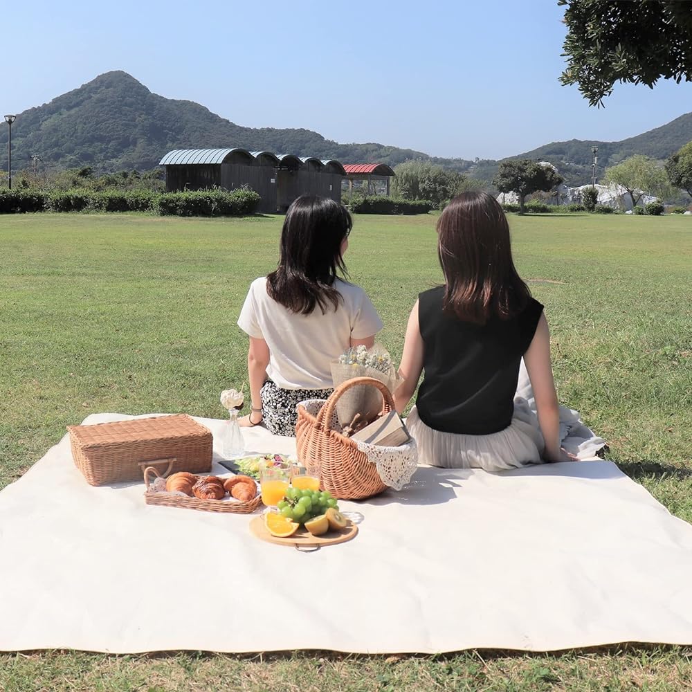 [HABRIC comfy sheet with special bag] Made in Japan Leisure sheet 1.8m x 1.8m Off-white dull color Waterproof Lightweight Compact Versatile Versatile for picnics, outdoor festivals, camping, outdoors