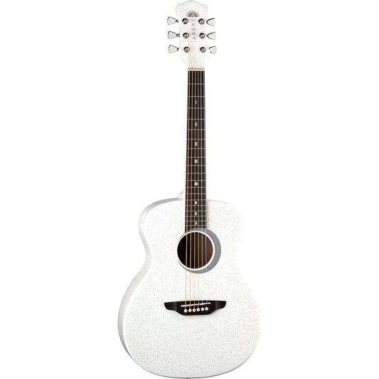 Aurora Borealis 3/4-Size Acoustic Guitar Acoustic Guitar Luna Guitars White Pearl Sparkle [Parallel Import]
