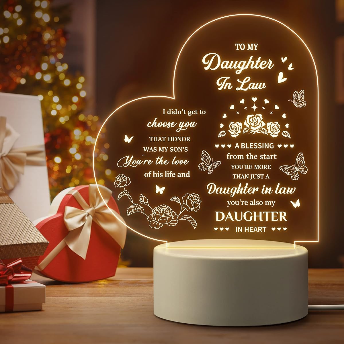 Quaintir Daughter in Law Gifts, Daughter in Law Night Light, Daughter in Law Gift Ideas, Gifts for Daughter in Law Christmas, Wedding, Birthday, Anniversary
