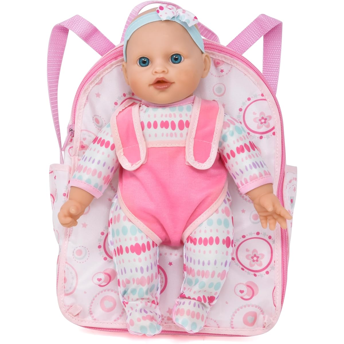 Soft Body Baby Doll with Clothes and Backpack Carrier 12" Toddler Baby Doll with Accessories Age 2 3 4 5
