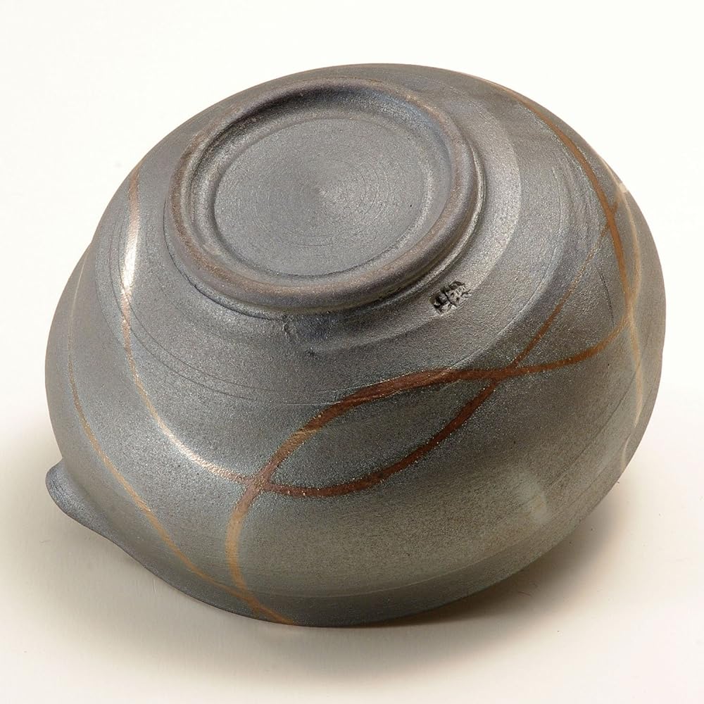 Shigaraki Ware Hechimon Tadashi Tomita's Utensil "Ginka Yugen" Black Gold Sake Utensil Set 3-9457