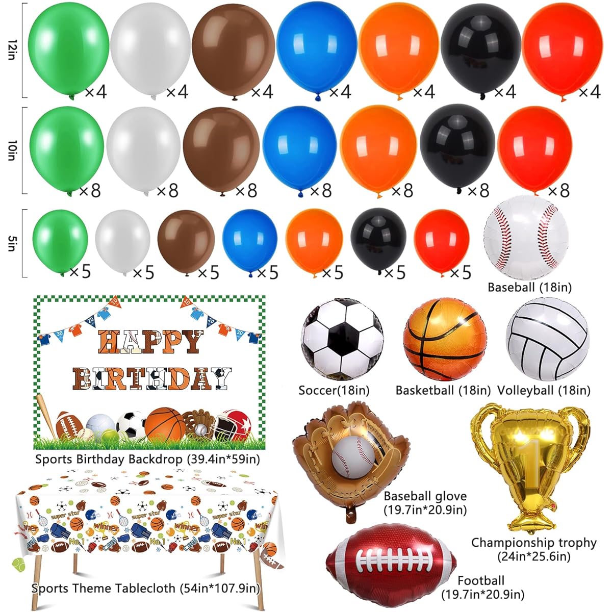 Winrayk Sports Theme Birthday Party Decorations