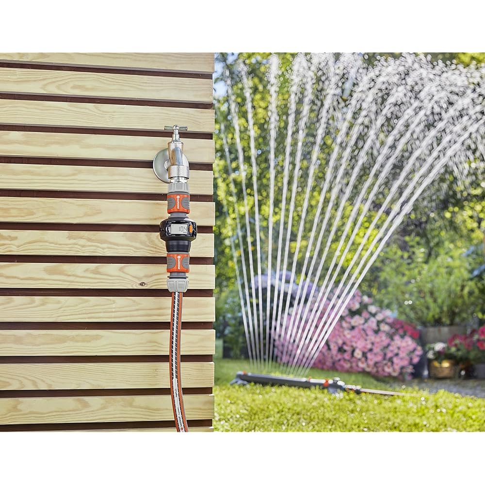 GARDENA Flow Meter Water Meter Digital 360° Rotating LCD All 4 Modes AquaCount 18350-20 Made in Germany