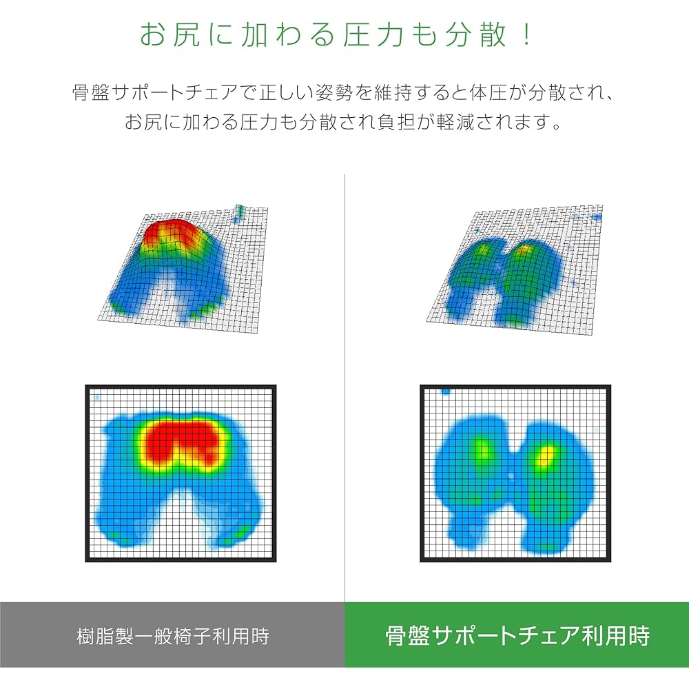 Dream Ware Pelvic Support Chair M Posture Support Chair Body Pressure Dispersion My Comfy Light Gray RC1220(LGY)