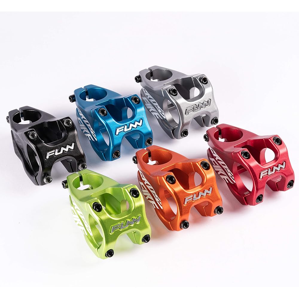Funn Crossfire Stem, Clamp Diameter: 35mm, Suitable for Bicycles and Mountain Bikes, Durable, Lightweight (Length: 50mm, Blue)