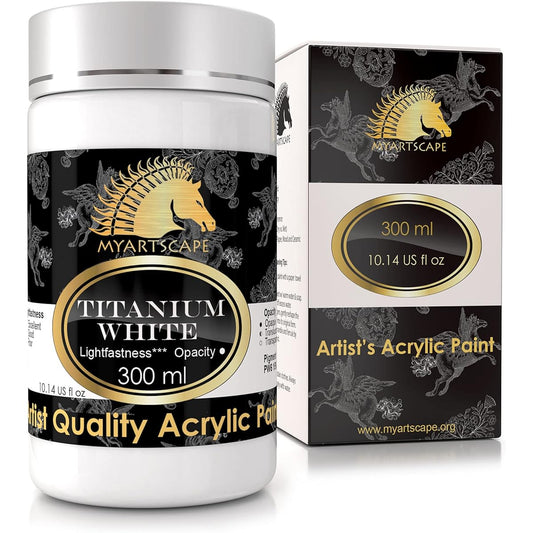 Acrylic Paint - 300ml - Artist Quality - MyArtscape (Titanium White)