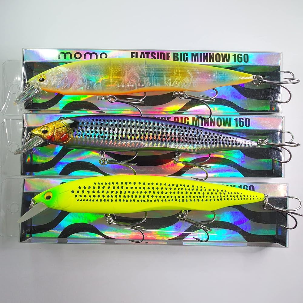 [Momo Lure] Momoru Lure Sea Bass Lure Flat Side Big Minnow Ayu Ayu 160mm Slow Sinking SW Specification BKK Hook Equipped Kanata