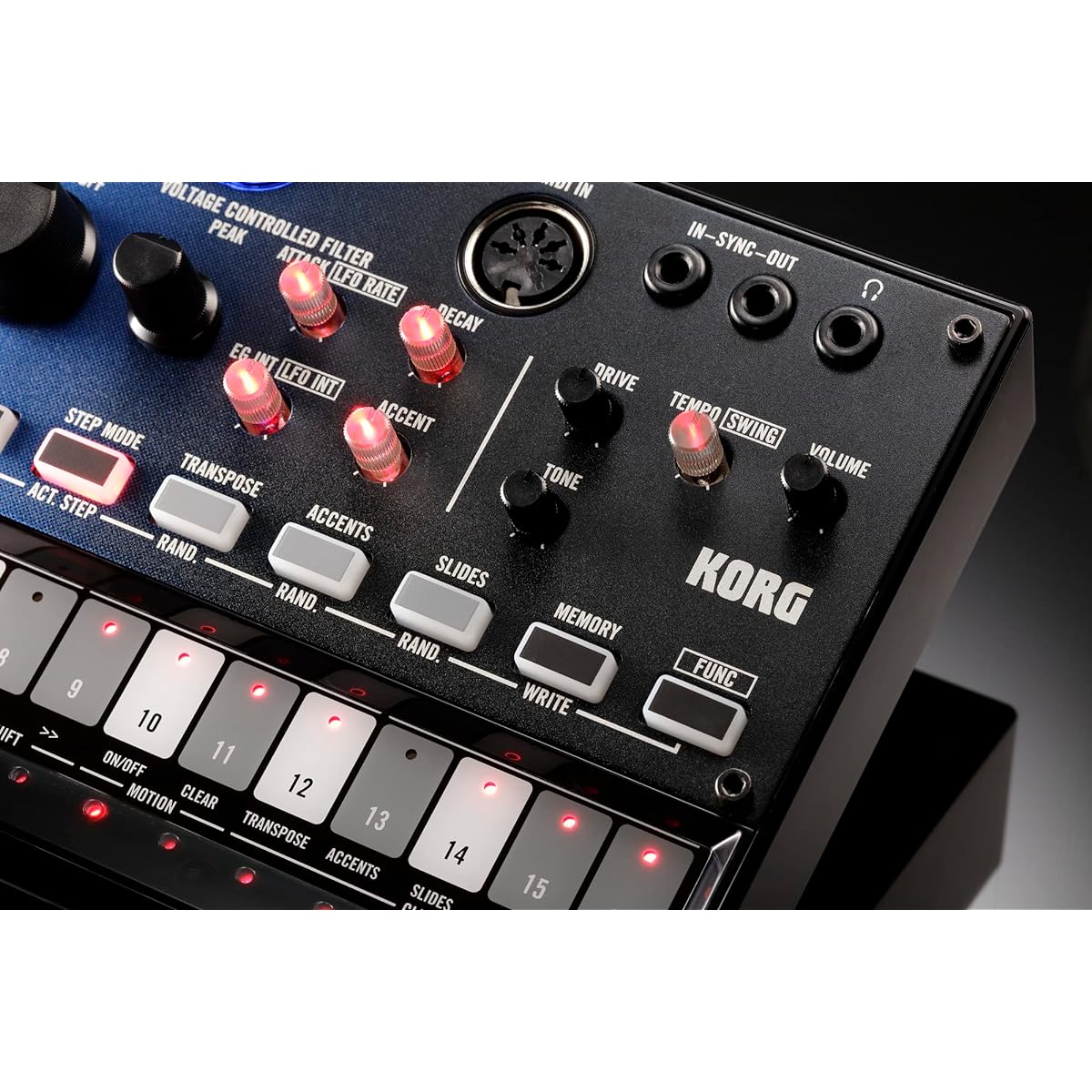 KORG Synthesizer Bass Machine Volca Nubass Vacuum Tube Circuit Equipped with Nutube 16 Step Sequencer Battery Operated Built-in Speaker Compact Size that Can Be Used Anywhere Software License Included to Get Started Immediately