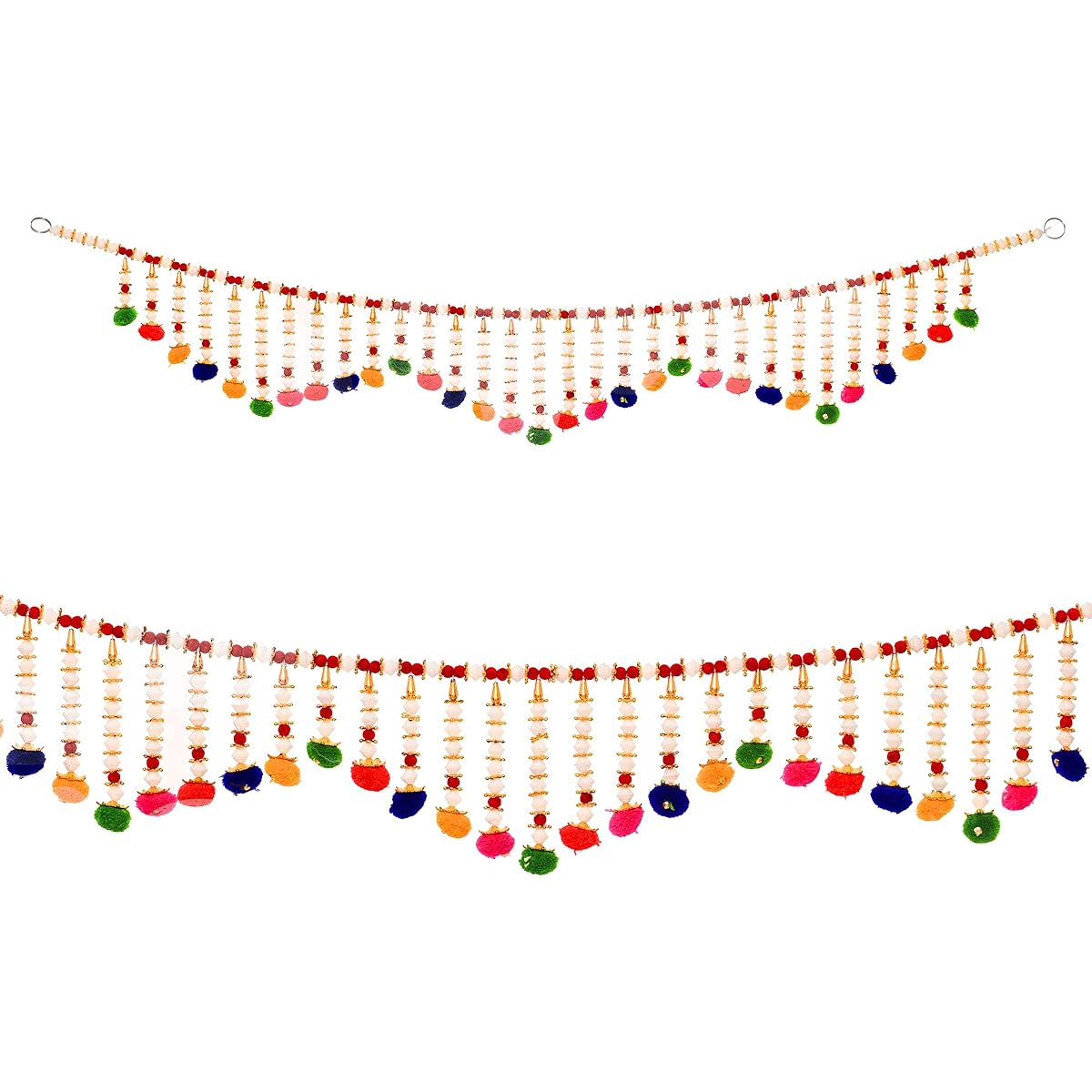 Pom Pom Toran (Beads) (Multicolor)