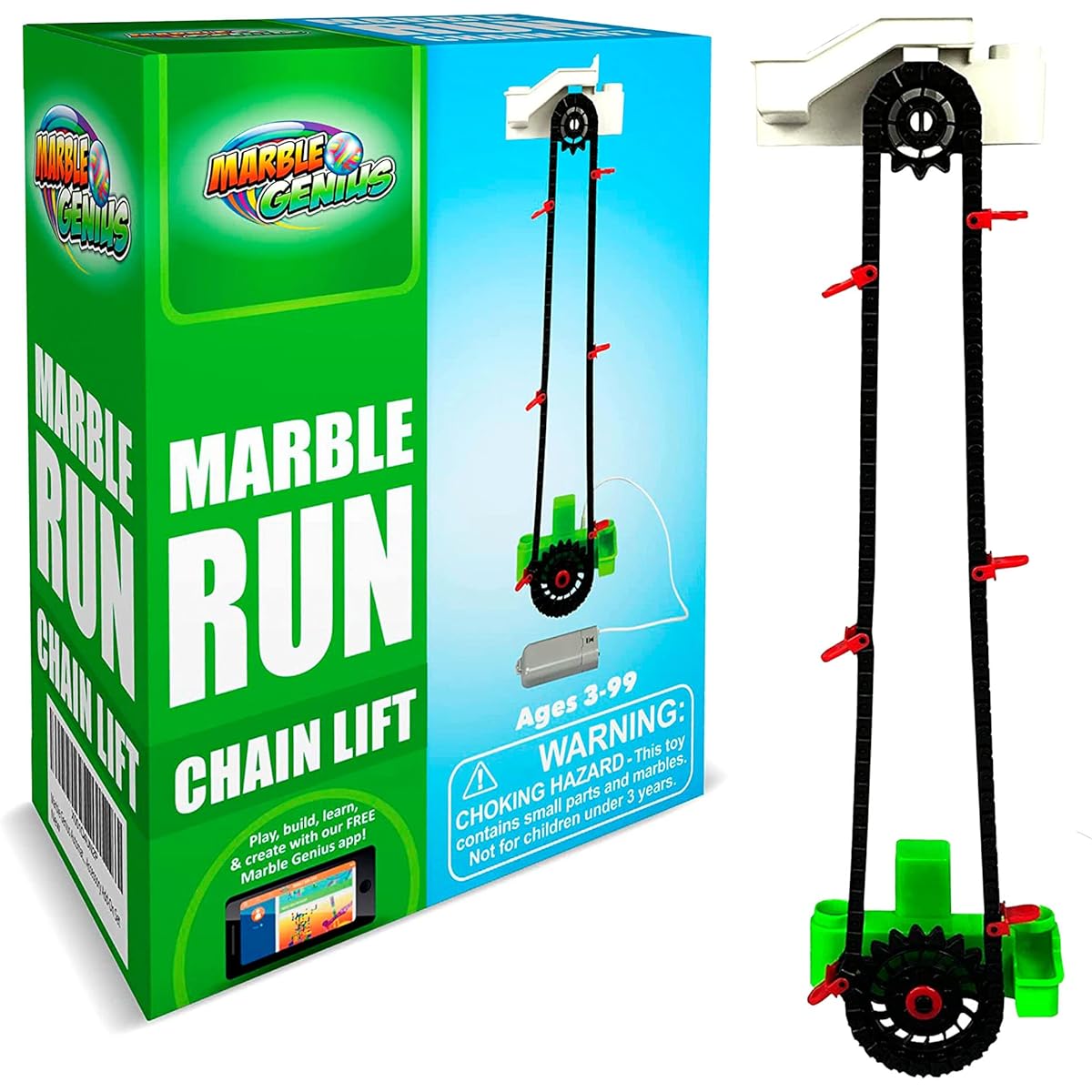 Marble Genius Automatic Chain Lift - Marble Run Accessory Add-On Set