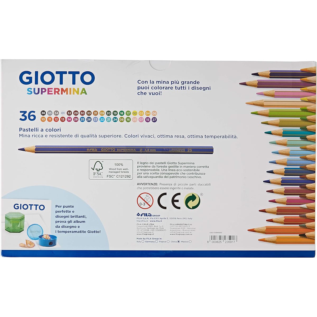Giotto Supermina 36 color pastel