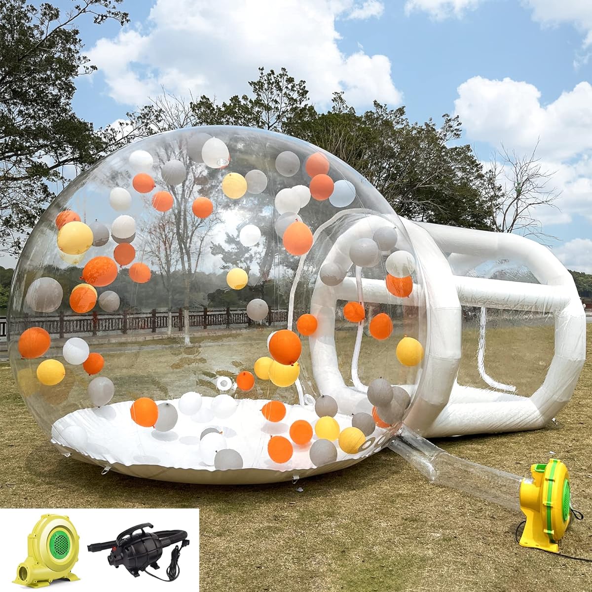 Inflatable Bubble Balloon House with Pump and UL Blower, Bubble Tent Kids Party Balloons Clear Home Party, Mall, Park Event Exhibition (10ft Dome)