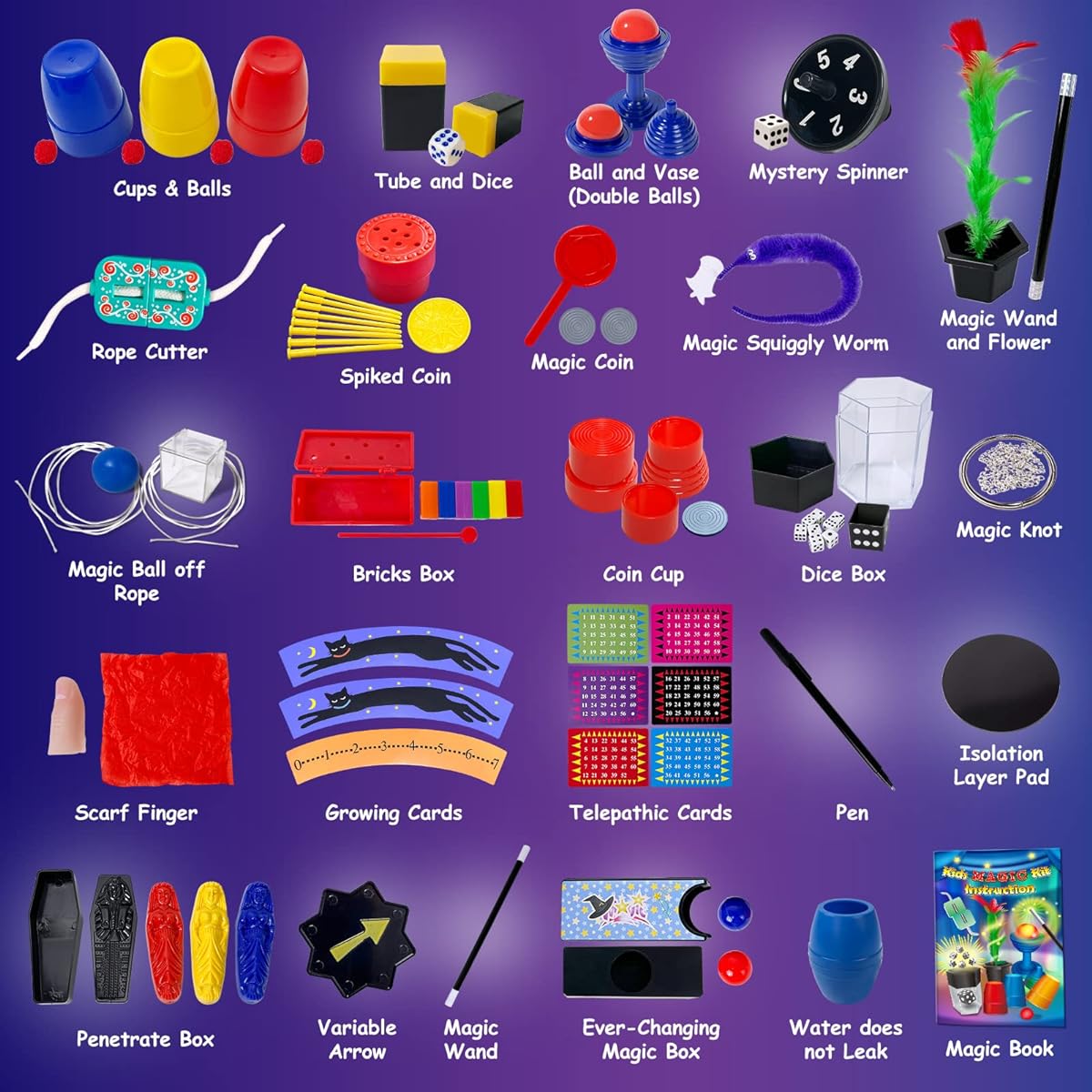 Heyzeibo Magic Kit - 60+ Magic Tricks for Kids Magician Set with Magic Wand and Instructions, Perfect for Beginners and Kids