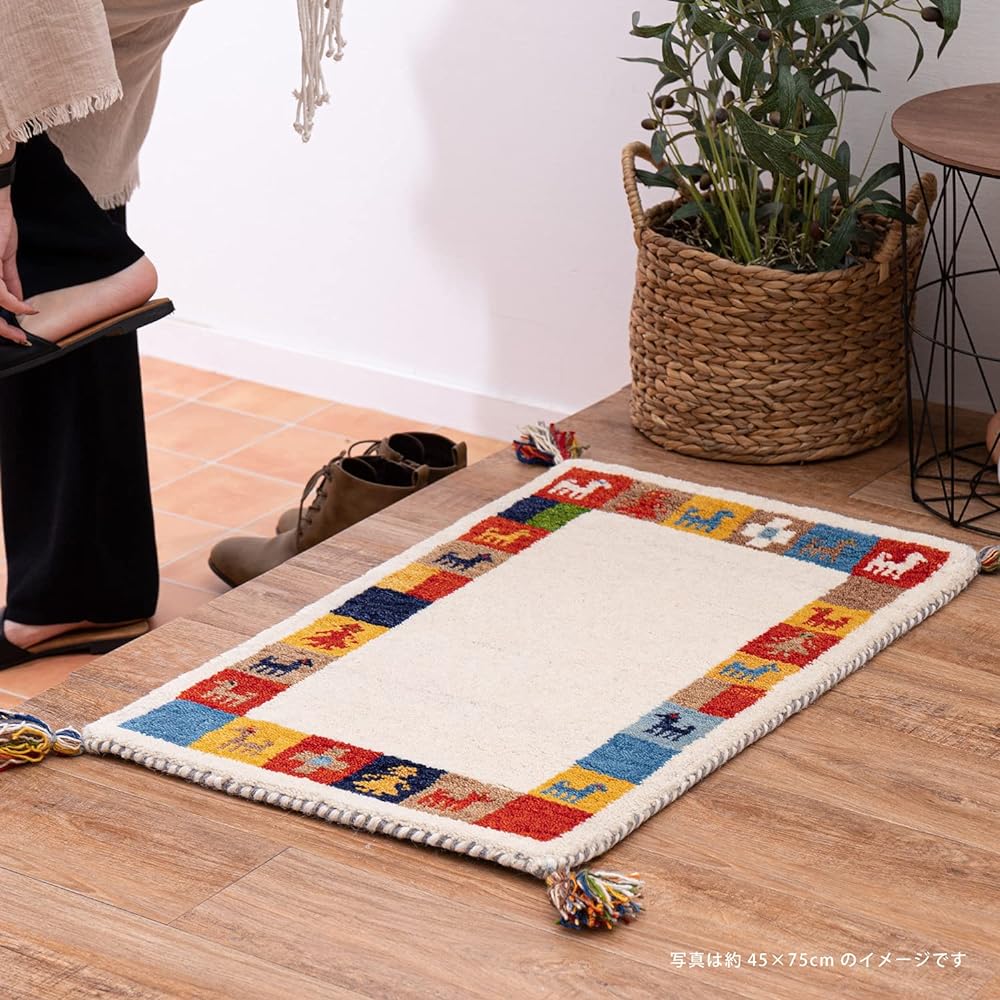 Hagiwara GABBEH Entrance Mat Indoor Approx. 45 x 75cm "GABBEH A3" Create a luxurious relaxing space