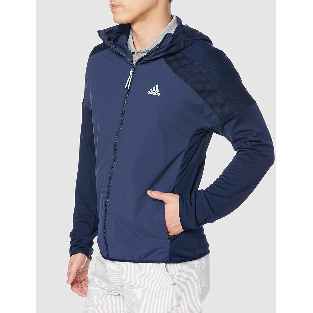 [Adidas Golf] Hoodie Fabric Mix Long Sleeve Full Zip Hoodie Men's 23090