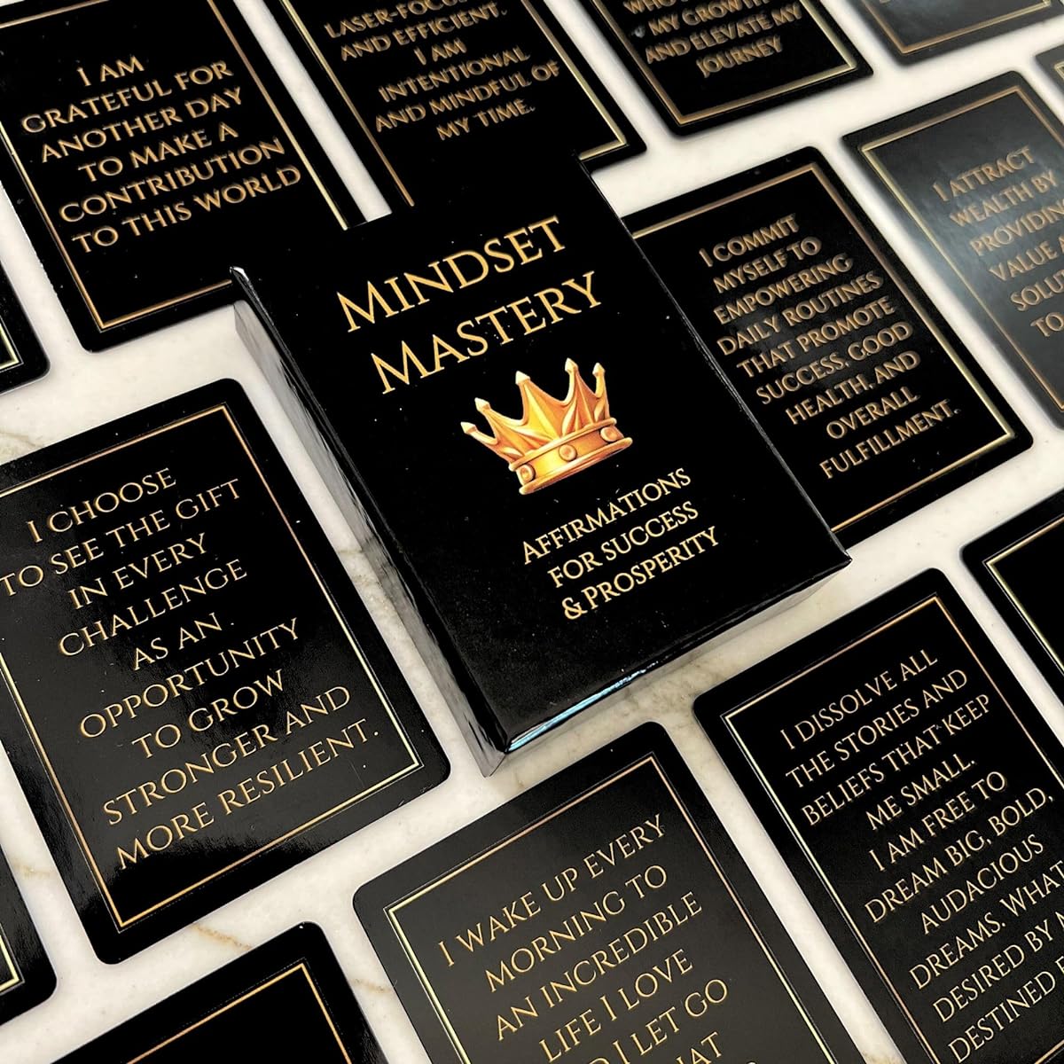 Mindset Mastery Affirmation Cards Motivational Cards for Success and Prosperity Empowering Men to Take Action Improving Productivity Money Mindset Self-Development Get Inspired Every Day Enliven Your Daily Life