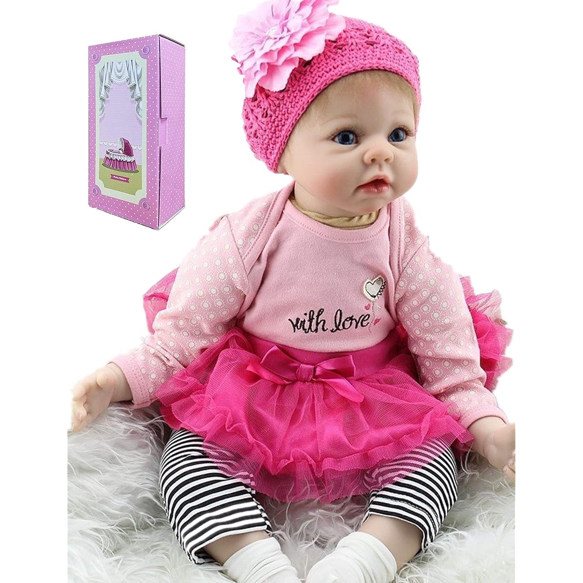 Reborn Doll Girl Soft Vinyl Silicone Baby Reborn Doll Lifelike Newborn Baby 22 Inch Kids Gift