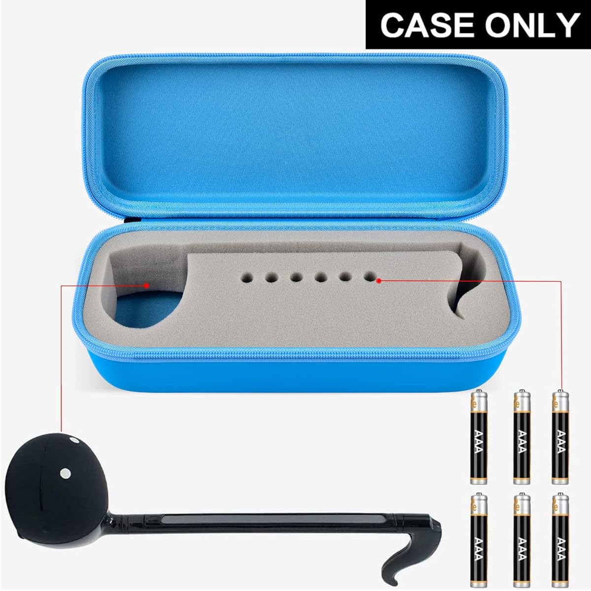 Case, storage holder compatible with Otamaton Japanese electronic musical instrument portable synthesizer by Cube/Meiwa Denki only fits for Regular Blue