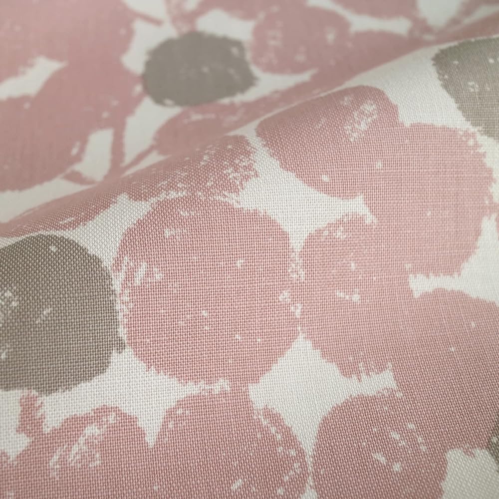 Quarter Report Rieko Oka Design 16 Sizes to Choose from Curtain Float Pink Width 100 x Length 220cm Set of 2 Cotton Linen Material Floral/Plant Pattern [Made in Japan]