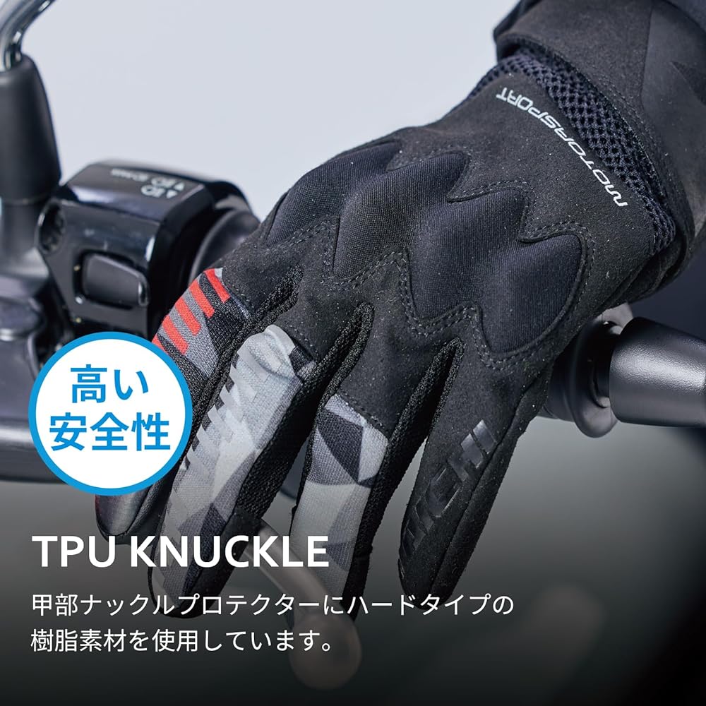RS TAICHI Motorcycle Riding Gloves Spring/Summer Mesh Breathable Touch Panel Compatible Built-in Protector Volt Air Gloves RST460 EAGLE GRAY WM Women's