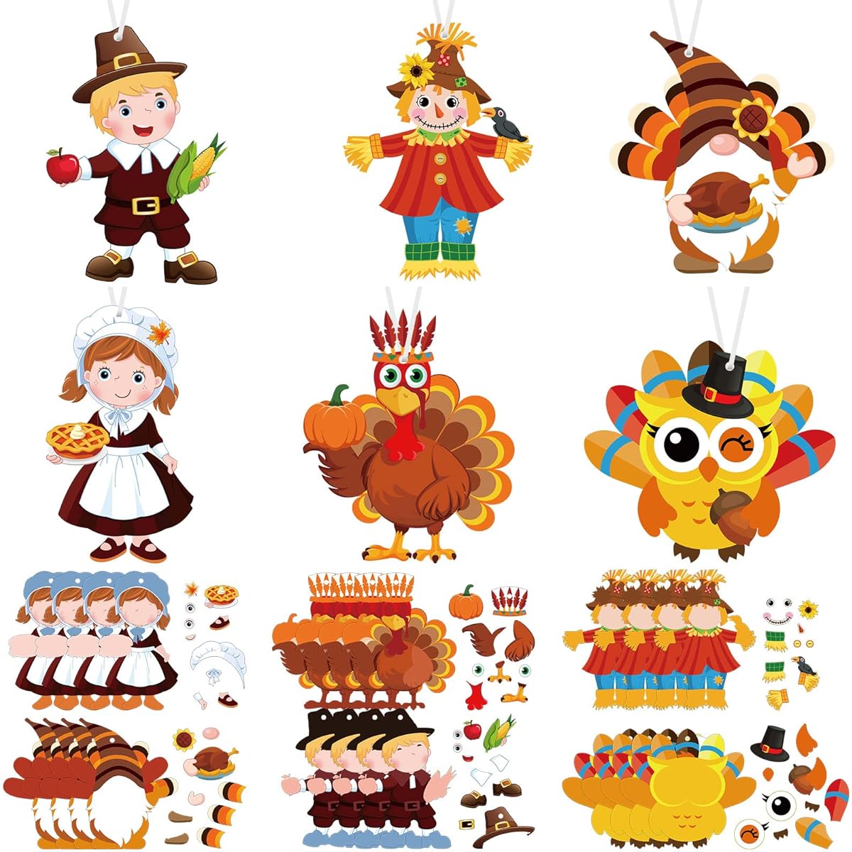 Fall Turkey Craft Kit Thanksgiving DIY Owl Craft for Kids Fall Scarecrow Craft Thanksgiving Fall Harvest Decorations Make Your Own Owl Harvest Halloween Crafts Home Class Games Activities