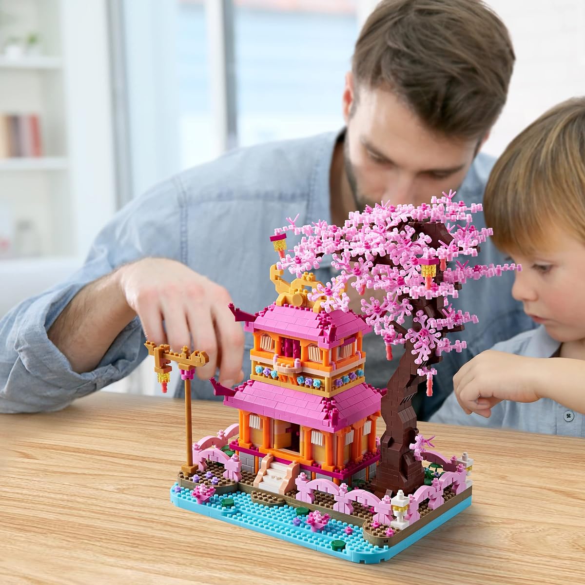 Kadablk Architecture Dream Flower Building Blocks Japan Sakura Treehouse Construction 1810 Pieces Micro Model Set for Adults & Kids Creator Blocks Mini DIY STEM Building Toys