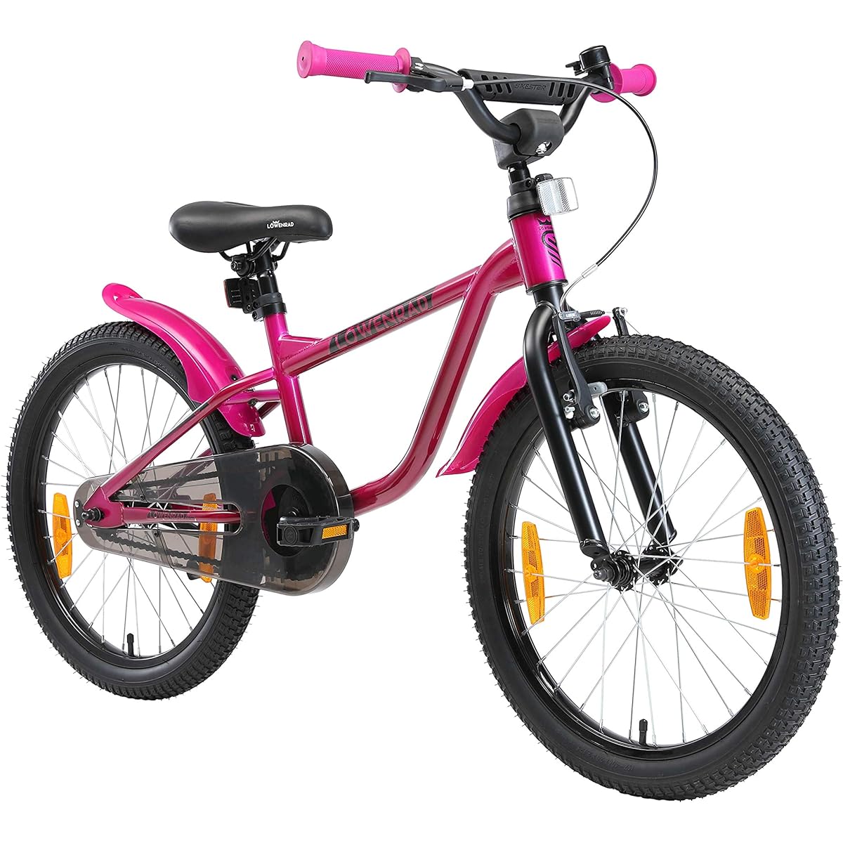 LÖWENRAD Kids Bike age 6 year old children | 20" Inch Bicycle with brake for boys and girls | Berry