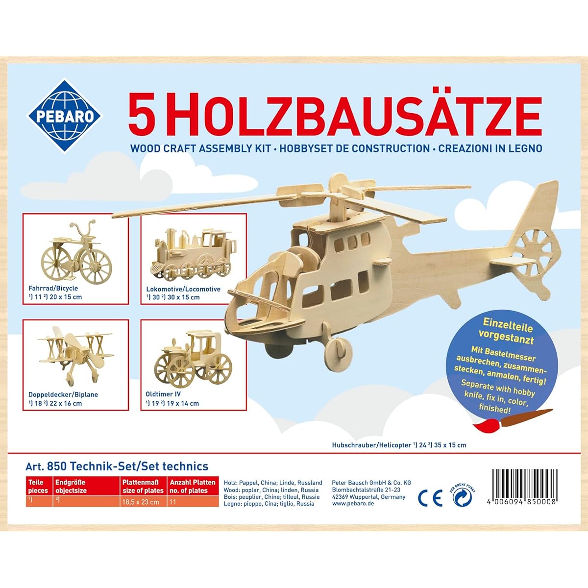 Donau Elektronik M850 Wood Design 5 Pieces Technique, Multicolor