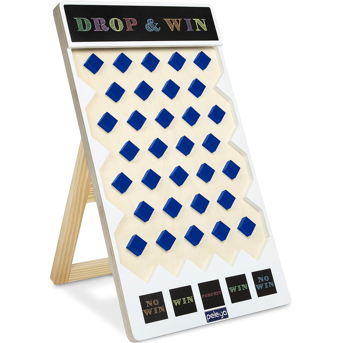Prize Drop Disc Game Wood 27.6" x 15.9" Chalkboard Carnival Games Trade Show