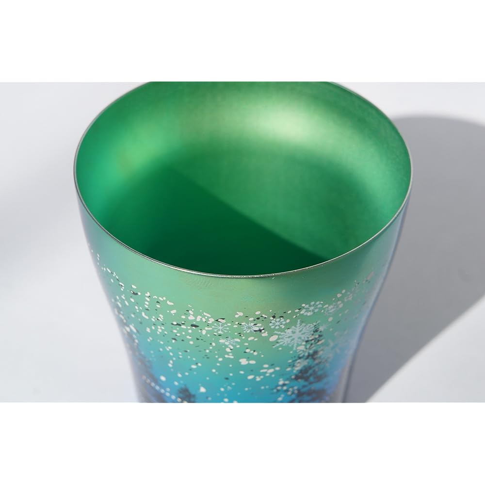 HORIE Made in Tsubame, Niigata Prefecture Titanium Double Tumbler 250cc Snow Flower Green T15SK250GR