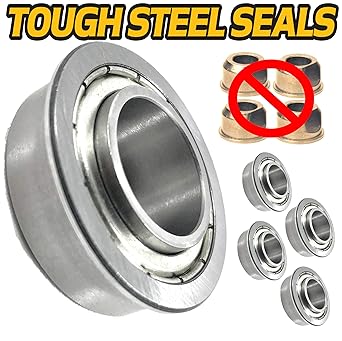 HD Switch - 2 Kits - Stainless Steel Front Axle Upgrade Kit Compatible with Husqvarna 576588901 576617801 - Front Wheel Bushing to Bearing Conversion