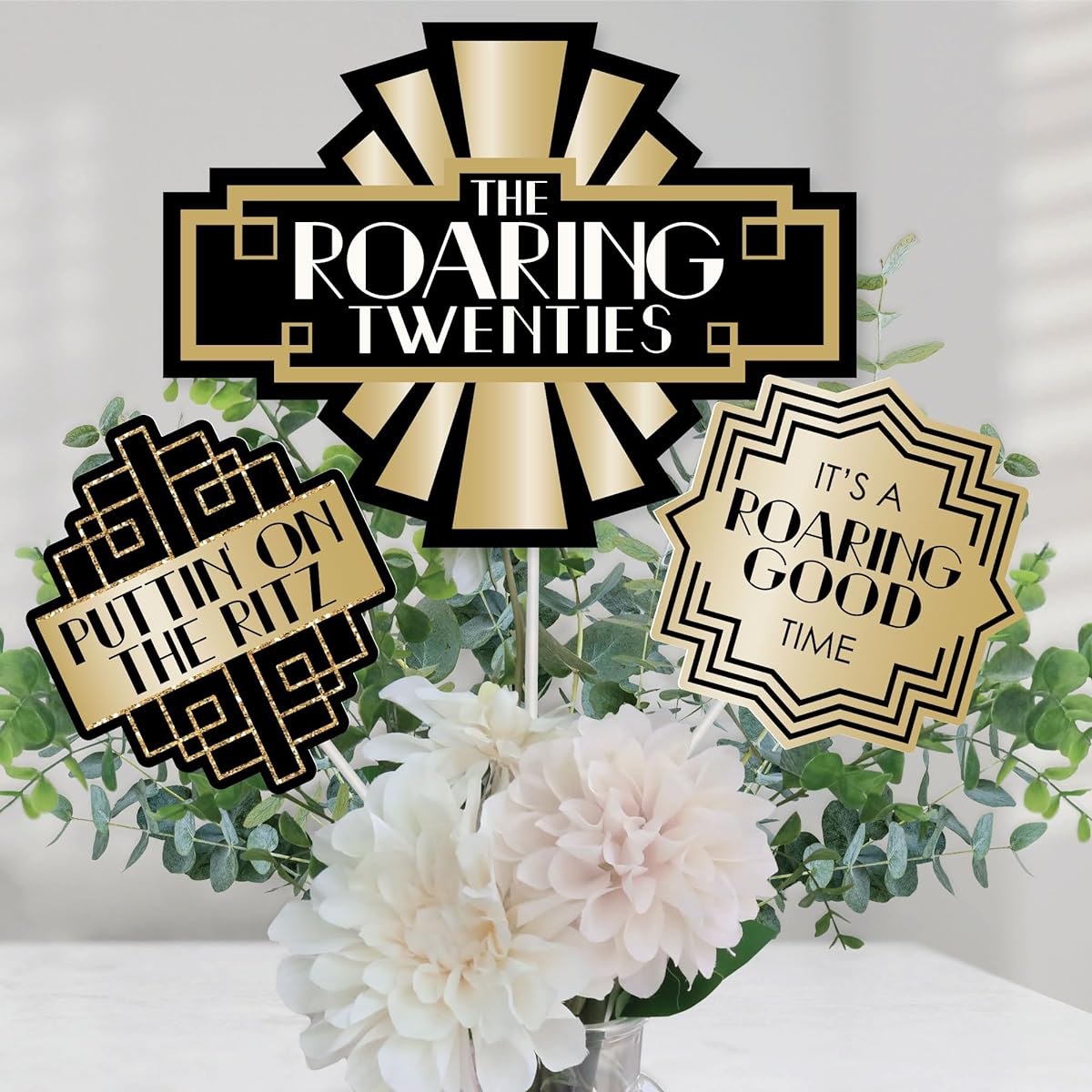 Roaring 20's - 1920s Art Deco Jazz Party Centrepiece Sticks - Table Toppers - Set of 15