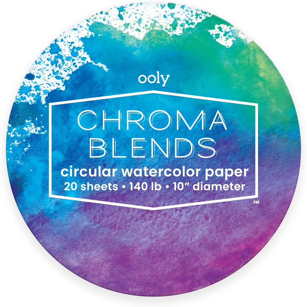 OOLY Chroma Blends Round Acid Free Watercolor Paper Pad - 15 Sheets 8 x 10 Inch