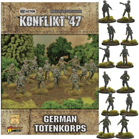 Wargames Delivered Bolt Action Konflikt '47 German Totenkorps with Digital Supplements by Warlord Games, 28mm Conflict '47 WWII Tabletop Miniature Model for Miniature Wargames
