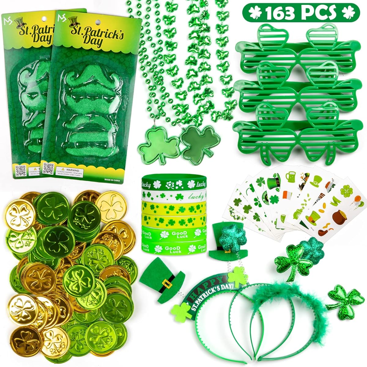 BAOBICUTE St. Patrick's Day Accessories 161 Pieces Party Favors