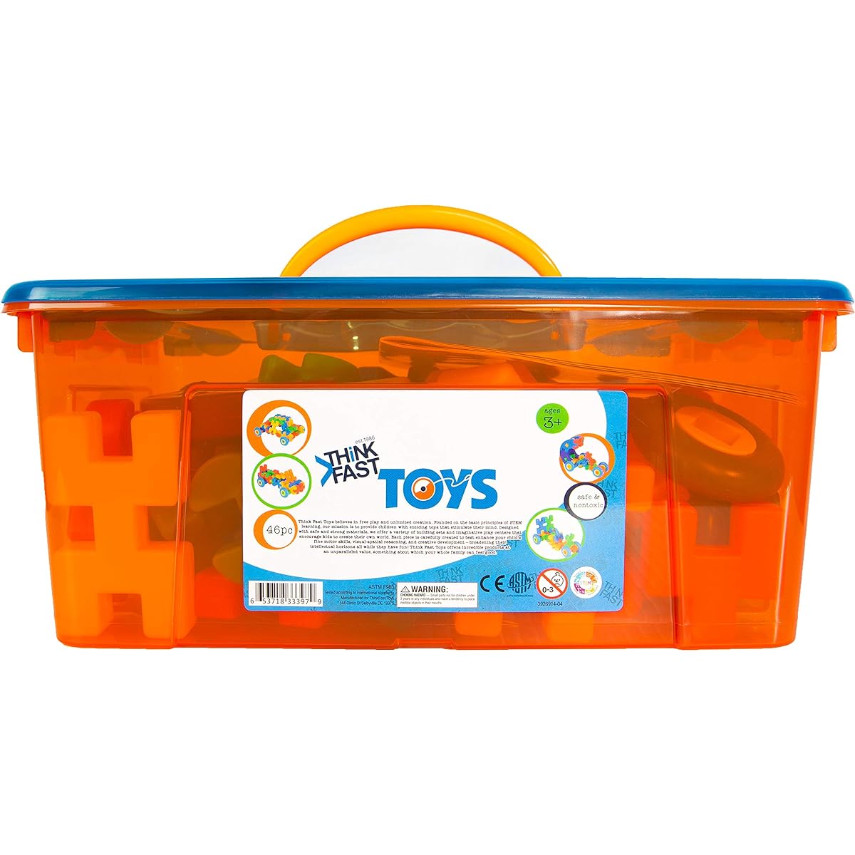 Think Fast Toys Automotive Engineering Operations Set (46 Pieces) with Storage Tub and Instructions STEM and Learning from Home Toys