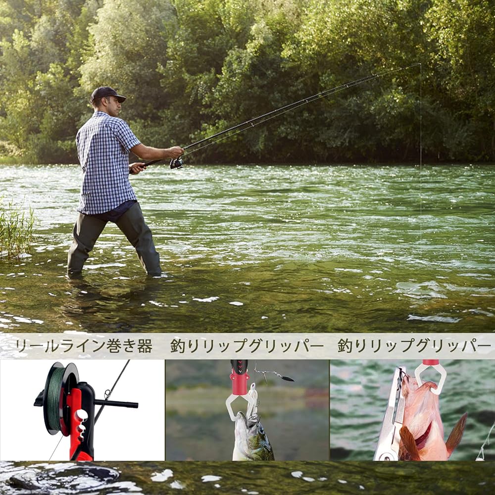 POPHEKO 2.1m Fishing Set, Sea Fishing Set, Telescoping Fishing Rod, Compact Rod, 5-Piece Fishing Rod Set, Small Throw Fishing, Beginner Set, Carbon Rod, Spinning Reel, Lure Set, Fish Grabber, Fishing Pliers, Fishing Line, Line Winder, Storage Bag Include