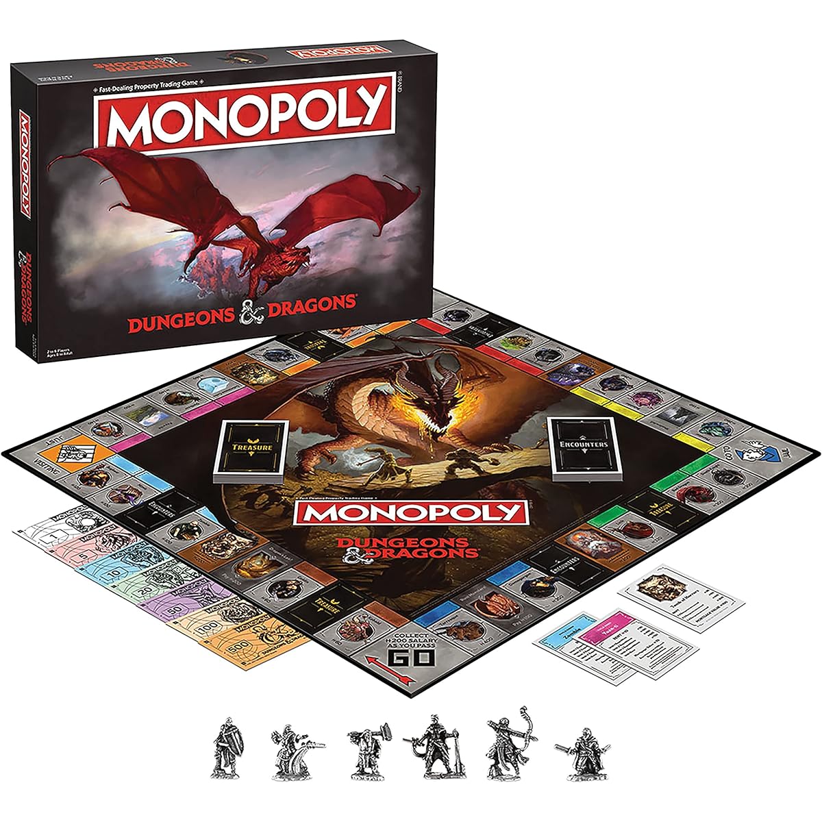 Monopoly Dungeons & Dragons | Collectible Monopoly Featuring Familiar Locations and Iconic Monsters from the D&D Universe for 2-6 Players