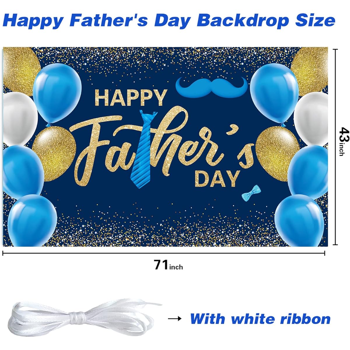 Father's Day Decoration Backdrop, Happy Father's Day Banner, Father's Day Balloon Backdrop, Father's Day Party Decoration, 71" x 43"